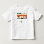 Pawpaw's Favorite Retro Simple Modern Script Name Kinder Shirts (Voorkant)