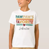 Pawpaw's Favorite Retro Simple Modern Script Name T-shirt (Voorkant)