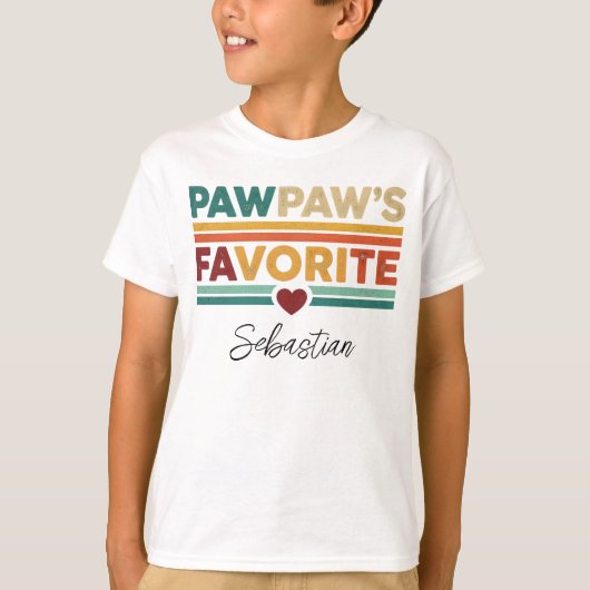 Pawpaw's Favorite Retro Simple Modern Script Name T-shirt (Voorkant)
