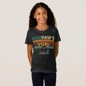 Pawpaw's Favorite Retro Simple Modern Script Name T-shirt (Voorkant volledig)