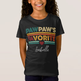 Pawpaw's Favorite Retro Simple Modern Script Name T-shirt