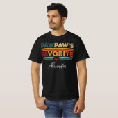 Pawpaw's Favorite Retro Simple Modern Script Name T-shirt (Voorkant volledig)