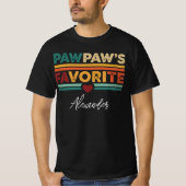 Pawpaw's Favorite Retro Simple Modern Script Name T-shirt (Voorkant)