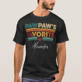 Pawpaw's Favorite Retro Simple Modern Script Name T-shirt (Voorkant)