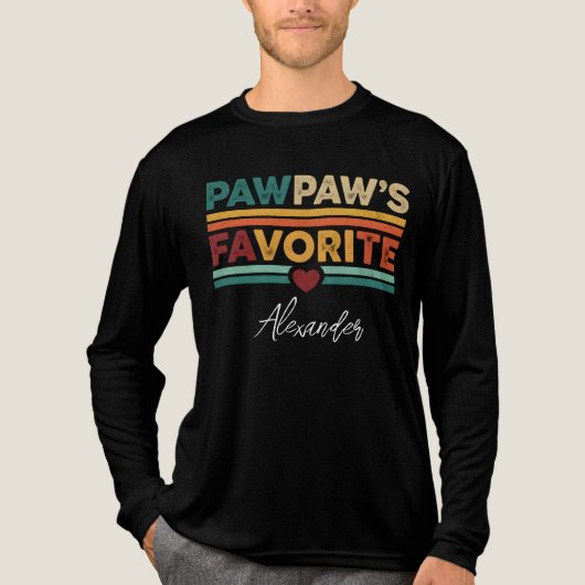 Pawpaw's Favorite Retro Simple Modern Script Name Tri-Blend Shirt (Voorkant volledig)