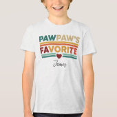 Pawpaw's Favorite Retro Simple Modern Script Name Tri-Blend Shirt (Voorkant)