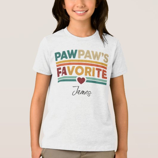 Pawpaw's Favorite Retro Simple Modern Script Name Tri-Blend Shirt (Voorkant)