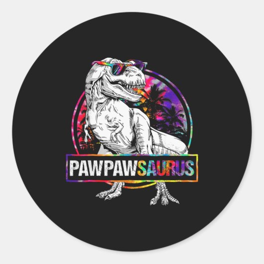 Pawpawsaurus Dinosaur Pawpaw Saurus Family Matchin Ronde Sticker (Voorkant)