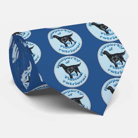 "Pawperty" van mijn Flatcoat Retriever Stropdas (Opgerold)
