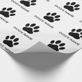 Pawprint Black en White van honden Cadeaupapier (Hoek)