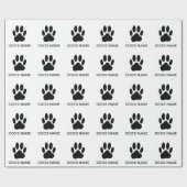 Pawprint Black en White van honden Cadeaupapier (Vlak)