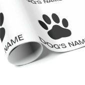 Pawprint Black en White van honden Cadeaupapier (Rol Hoek)