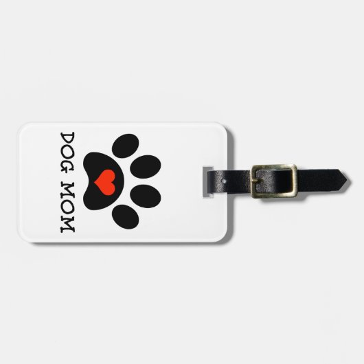 Pawprint Dog Mama Bagagelabel (Voorkant horizontaal)