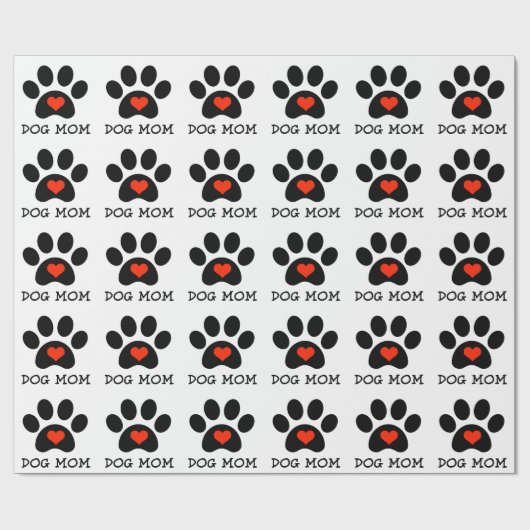 Pawprint Dog Mama Cadeaupapier (Vlak)