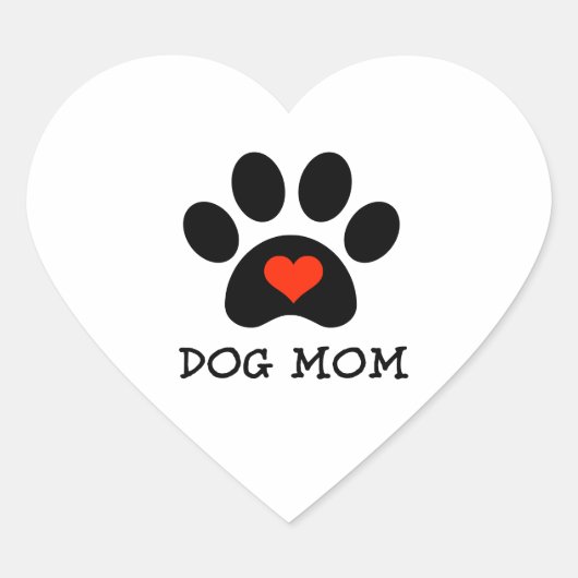 Pawprint Dog Mama Hart Sticker (Voorkant)
