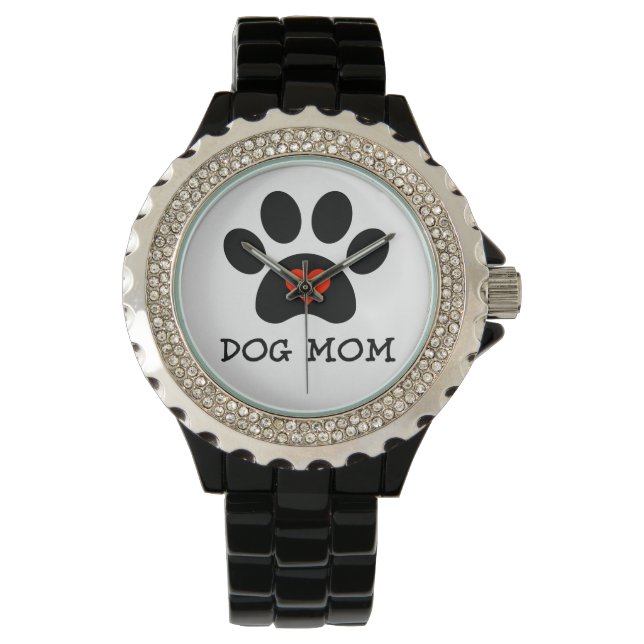 Pawprint Dog Mama Horloge (Voorkant)