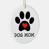 Pawprint Dog Mama Keramisch Ornament (Rechts)