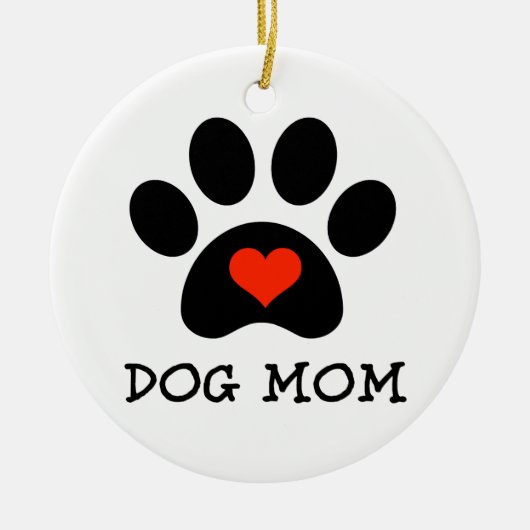 Pawprint Dog Mama Keramisch Ornament (Voorkant)