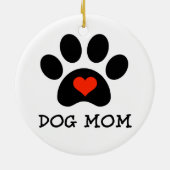 Pawprint Dog Mama Keramisch Ornament (Achterkant)