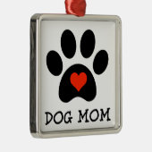 Pawprint Dog Mama Metalen Ornament (Rechts)