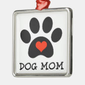 Pawprint Dog Mama Metalen Ornament (Links)