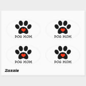 Pawprint Dog Mama Ovale Sticker (Vel)