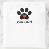 Pawprint Dog Mama Ovale Sticker (Tas)