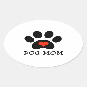 Pawprint Dog Mama Ovale Sticker