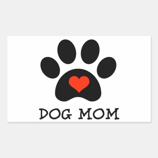 Pawprint Dog Mama Rechthoekige Sticker (Voorkant)