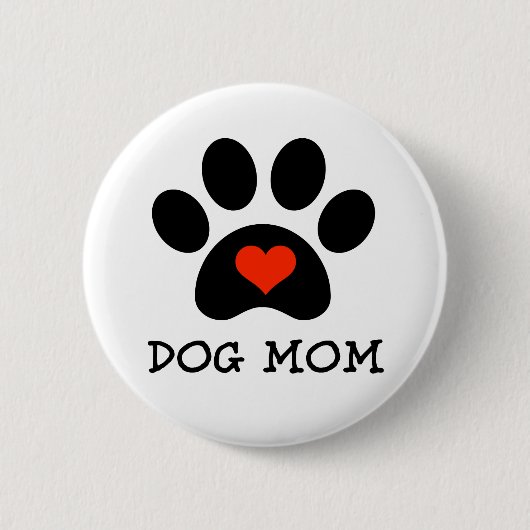 Pawprint Dog Mama Ronde Button 5,7 Cm (Voorkant)