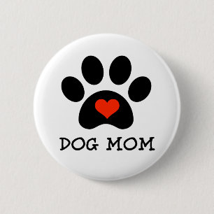 Pawprint Dog Mama Ronde Button 5,7 Cm