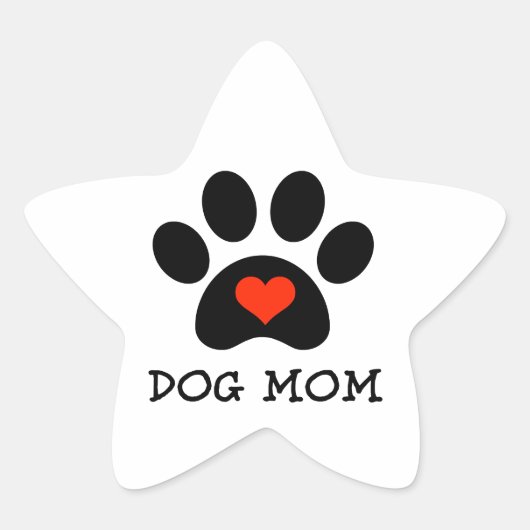 Pawprint Dog Mama Ster Sticker (Voorkant)
