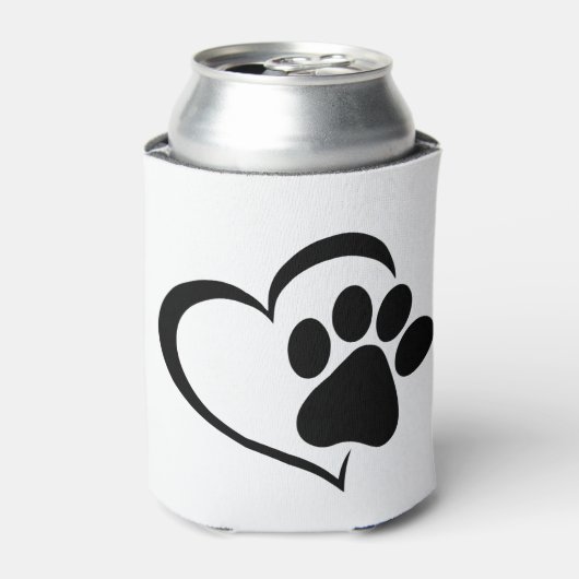 PawPrint- en Heart-ontwerp Blikjeskoeler (Blikje Voorkant)