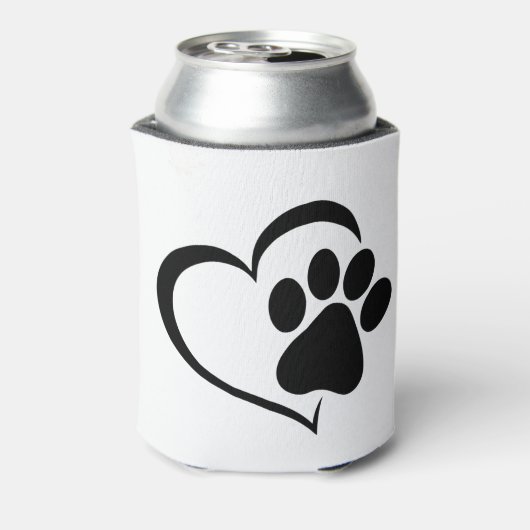 PawPrint- en Heart-ontwerp Blikjeskoeler (Blikje Achterkant)