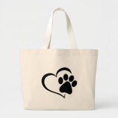 PawPrint- en Heart-ontwerp Grote Tote Bag (Voorkant)