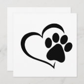 PawPrint- en Heart-ontwerp Kaart (Voorkant / Achterkant)