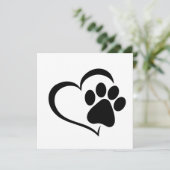 PawPrint- en Heart-ontwerp Kaart (Staand voorkant)