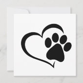 PawPrint- en Heart-ontwerp Kaart (Voorkant)