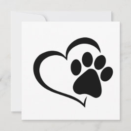 PawPrint- en Heart-ontwerp Kaart