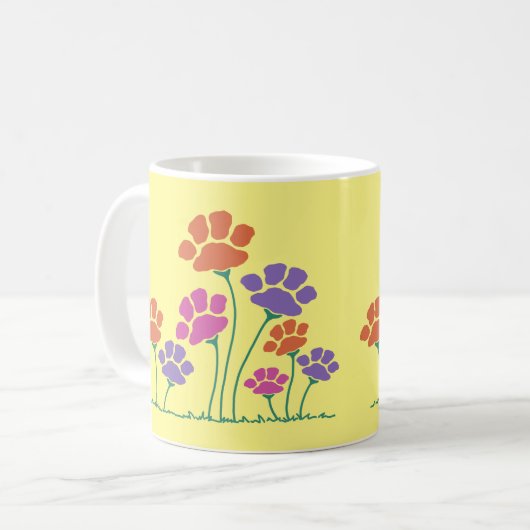 Pawprint Flower Garden Koffiemok (Voorkant links)
