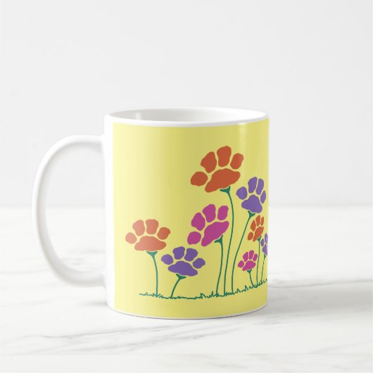 Pawprint Flower Garden Koffiemok (Links)