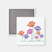 Pawprint Flower Garden Magneet (Voorkant / Achterkant)