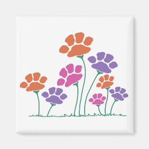 Pawprint Flower Garden Magneet