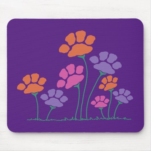 Pawprint Flower Garden Muismat (Voorkant)