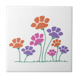 Pawprint Flower Garden Tegeltje
