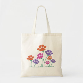 Pawprint Flower Garden Tote Bag