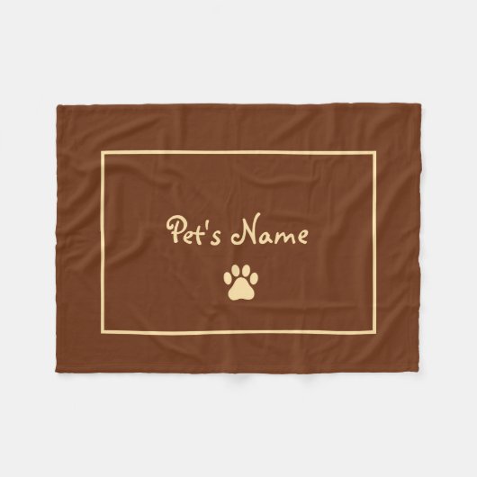 Pawprint gepersonaliseerde hondendekens fleece deken (Voorkant (Horizontaal))