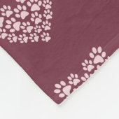 Pawprint hart fleece deken (Hoek)