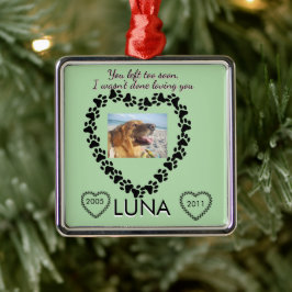 Pawprint Hart Lymfoom Tribuut Metalen Ornament