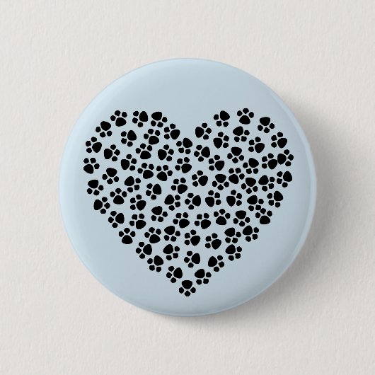 Pawprint hart ronde button 5,7 cm (Voorkant)